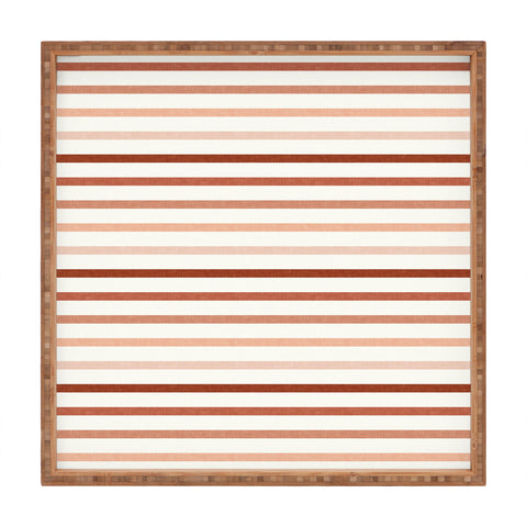 Little Arrow Design Co terra cotta stripes Square Tray