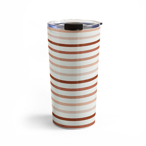 Little Arrow Design Co terra cotta stripes Travel Mug