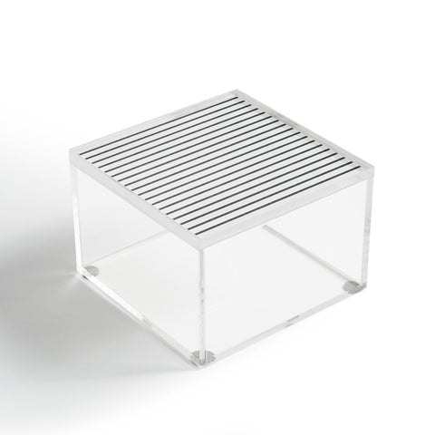 Little Arrow Design Co Thin Grey Stripe Acrylic Box