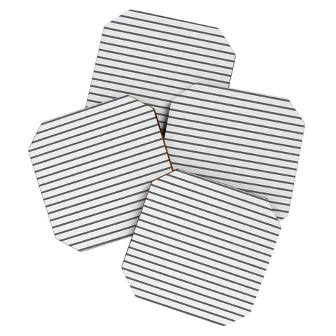 Little Arrow Design Co Thin Grey Stripe Coaster Set