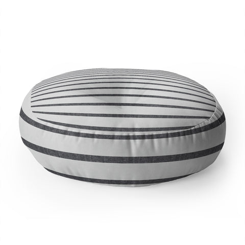 Little Arrow Design Co Thin Grey Stripe Floor Pillow Round