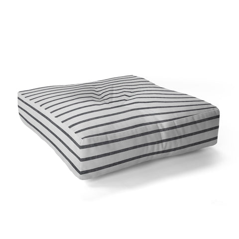 Little Arrow Design Co Thin Grey Stripe Floor Pillow Square