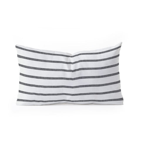Little Arrow Design Co Thin Grey Stripe Oblong Throw Pillow