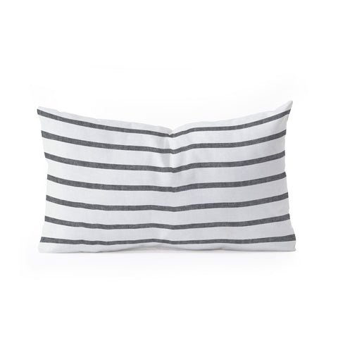 Little Arrow Design Co Thin Grey Stripe Oblong Throw Pillow