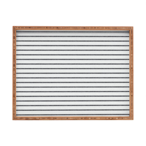Little Arrow Design Co Thin Grey Stripe Rectangular Tray