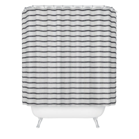 Little Arrow Design Co Thin Grey Stripe Shower Curtain
