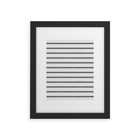Little Arrow Design Co Thin Grey Stripe Framed Art Print