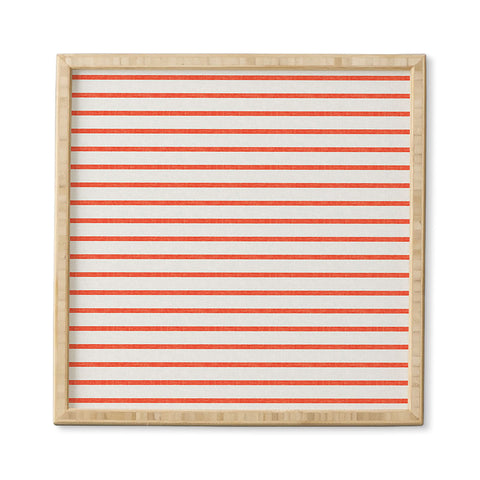 Little Arrow Design Co thin orange stripes Framed Wall Art