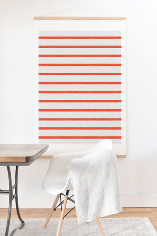 Little Arrow Design Co thin orange stripes Art Print And Hanger