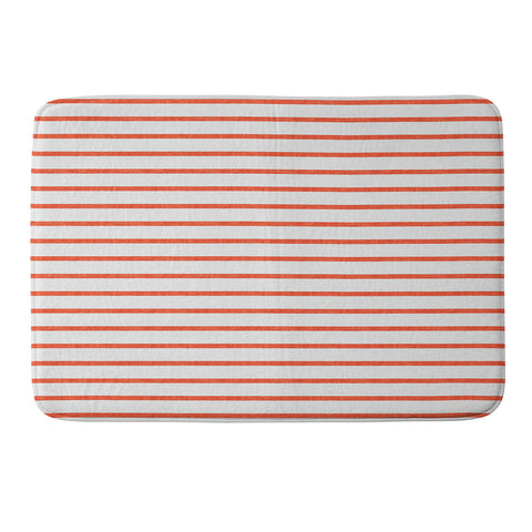 Little Arrow Design Co thin orange stripes Memory Foam Bath Mat