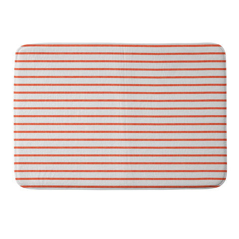 Little Arrow Design Co thin orange stripes Memory Foam Bath Mat