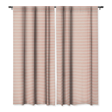 Little Arrow Design Co thin orange stripes Blackout Window Curtain
