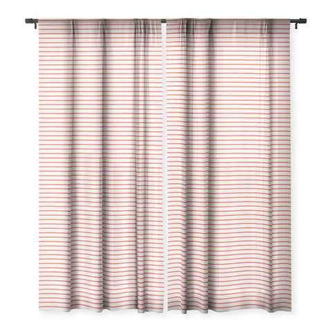 Little Arrow Design Co thin orange stripes Sheer Window Curtain