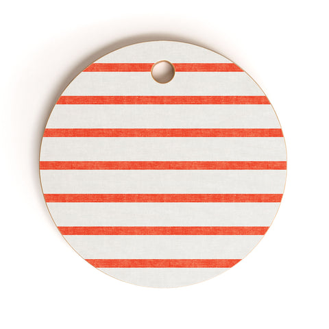 Little Arrow Design Co thin orange stripes Cutting Board Round