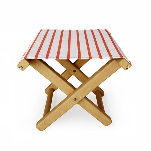 Little Arrow Design Co thin orange stripes Folding Stool