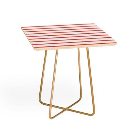 Little Arrow Design Co thin orange stripes Side Table