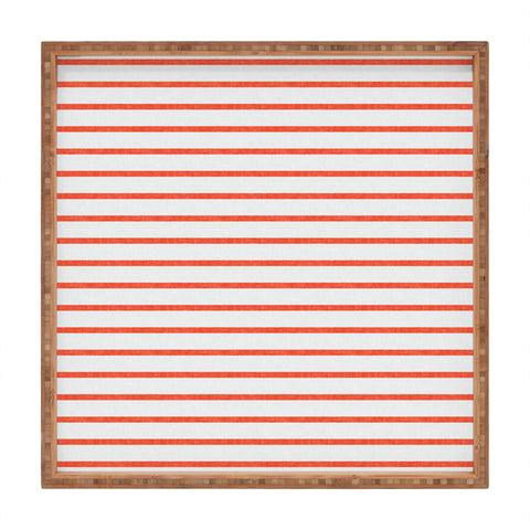 Little Arrow Design Co thin orange stripes Square Tray