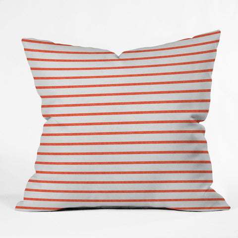 Little Arrow Design Co thin orange stripes Outdoor Throw Pillow