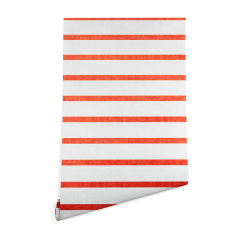 Little Arrow Design Co thin orange stripes Wallpaper