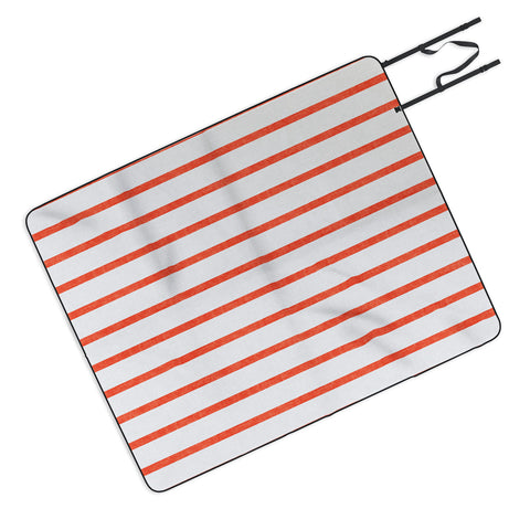 Little Arrow Design Co thin orange stripes Picnic Blanket