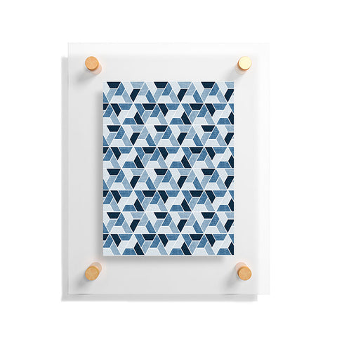 Little Arrow Design Co triangle geo blue Floating Acrylic Print