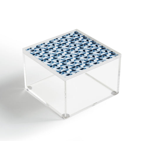 Little Arrow Design Co triangle geo blue Acrylic Box