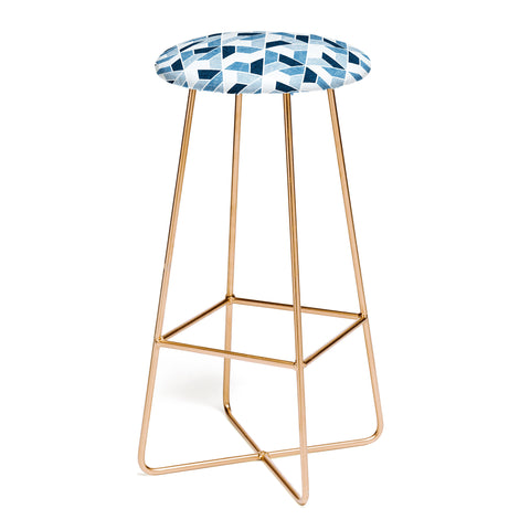 Little Arrow Design Co triangle geo blue Bar Stool