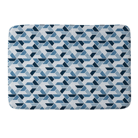 Little Arrow Design Co triangle geo blue Memory Foam Bath Mat