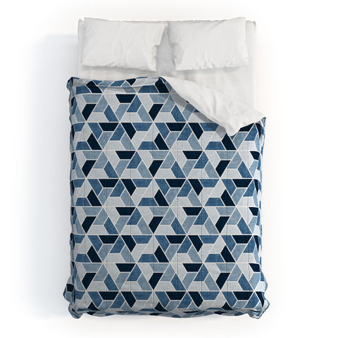 Little Arrow Design Co triangle geo blue Comforter