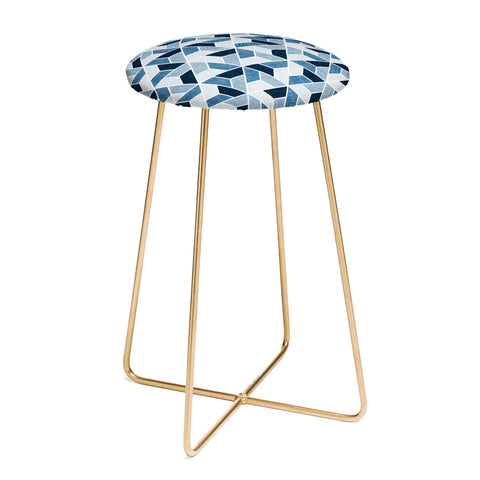 Little Arrow Design Co triangle geo blue Counter Stool
