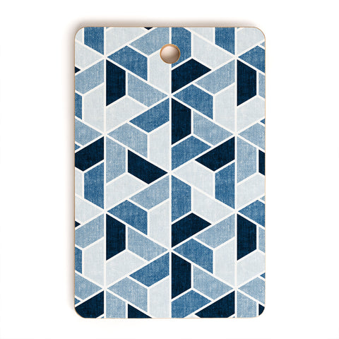 Little Arrow Design Co triangle geo blue Cutting Board Rectangle