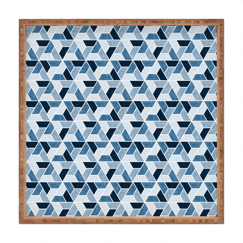 Little Arrow Design Co triangle geo blue Square Tray