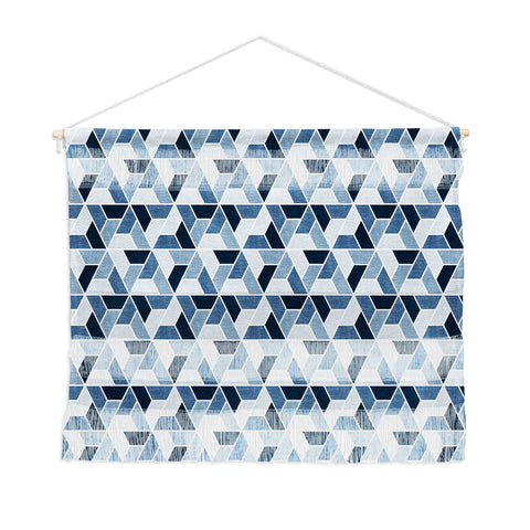 Little Arrow Design Co triangle geo blue Wall Hanging Landscape