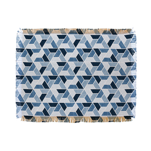 Little Arrow Design Co triangle geo blue Throw Blanket