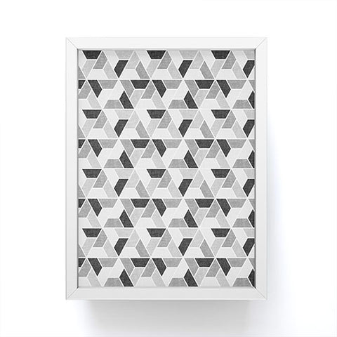 Little Arrow Design Co triangle geo gray Framed Mini Art Print