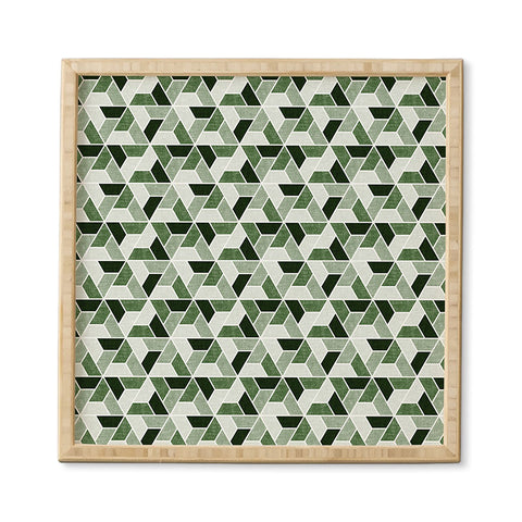 Little Arrow Design Co triangle geo green Framed Wall Art