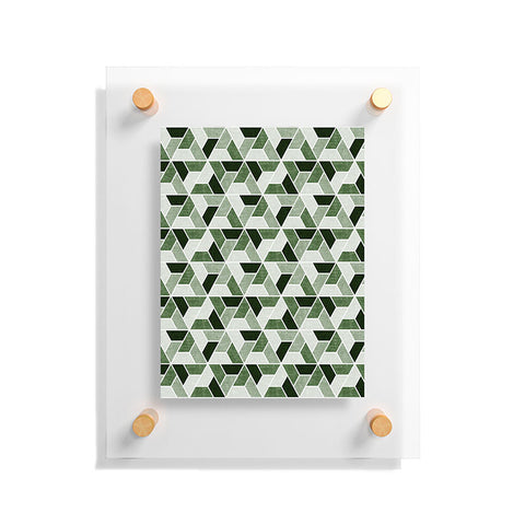 Little Arrow Design Co triangle geo green Floating Acrylic Print