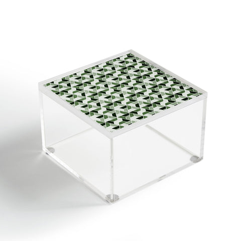 Little Arrow Design Co triangle geo green Acrylic Box