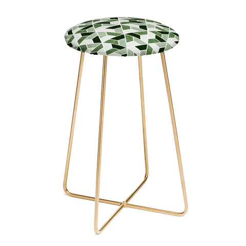 Little Arrow Design Co triangle geo green Counter Stool