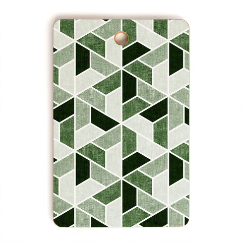 Little Arrow Design Co triangle geo green Cutting Board Rectangle