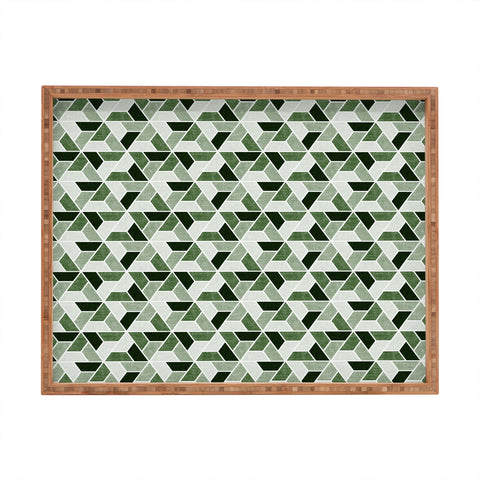 Little Arrow Design Co triangle geo green Rectangular Tray