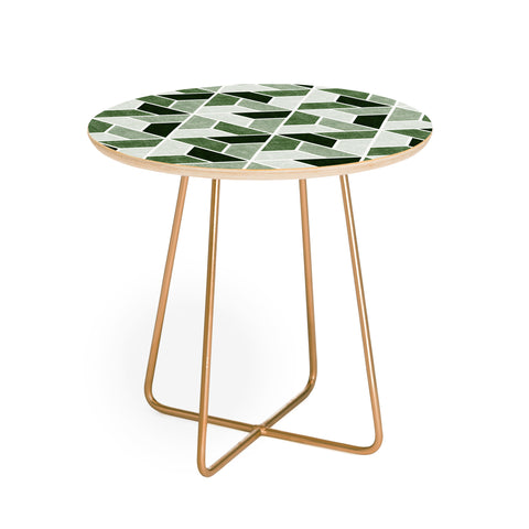 Little Arrow Design Co triangle geo green Round Side Table
