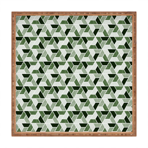 Little Arrow Design Co triangle geo green Square Tray