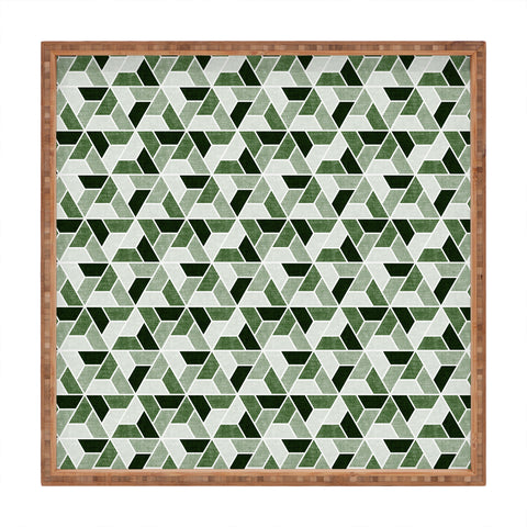 Little Arrow Design Co triangle geo green Square Tray