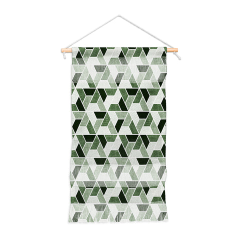 Little Arrow Design Co triangle geo green Wall Hanging Portrait