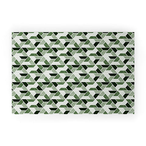 Little Arrow Design Co triangle geo green Welcome Mat