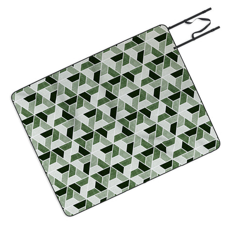 Little Arrow Design Co triangle geo green Picnic Blanket