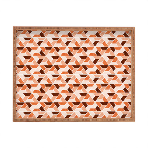 Little Arrow Design Co triangle geo orange Rectangular Tray