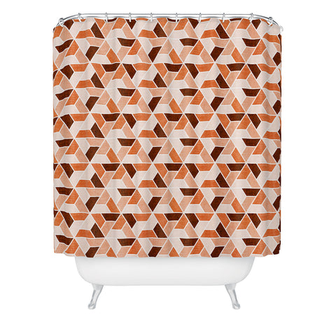 Little Arrow Design Co triangle geo orange Shower Curtain