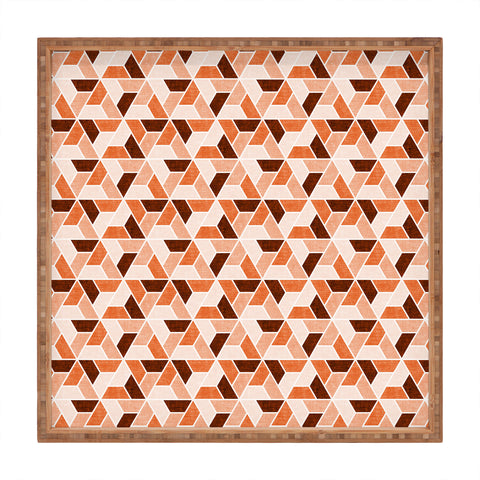 Little Arrow Design Co triangle geo orange Square Tray